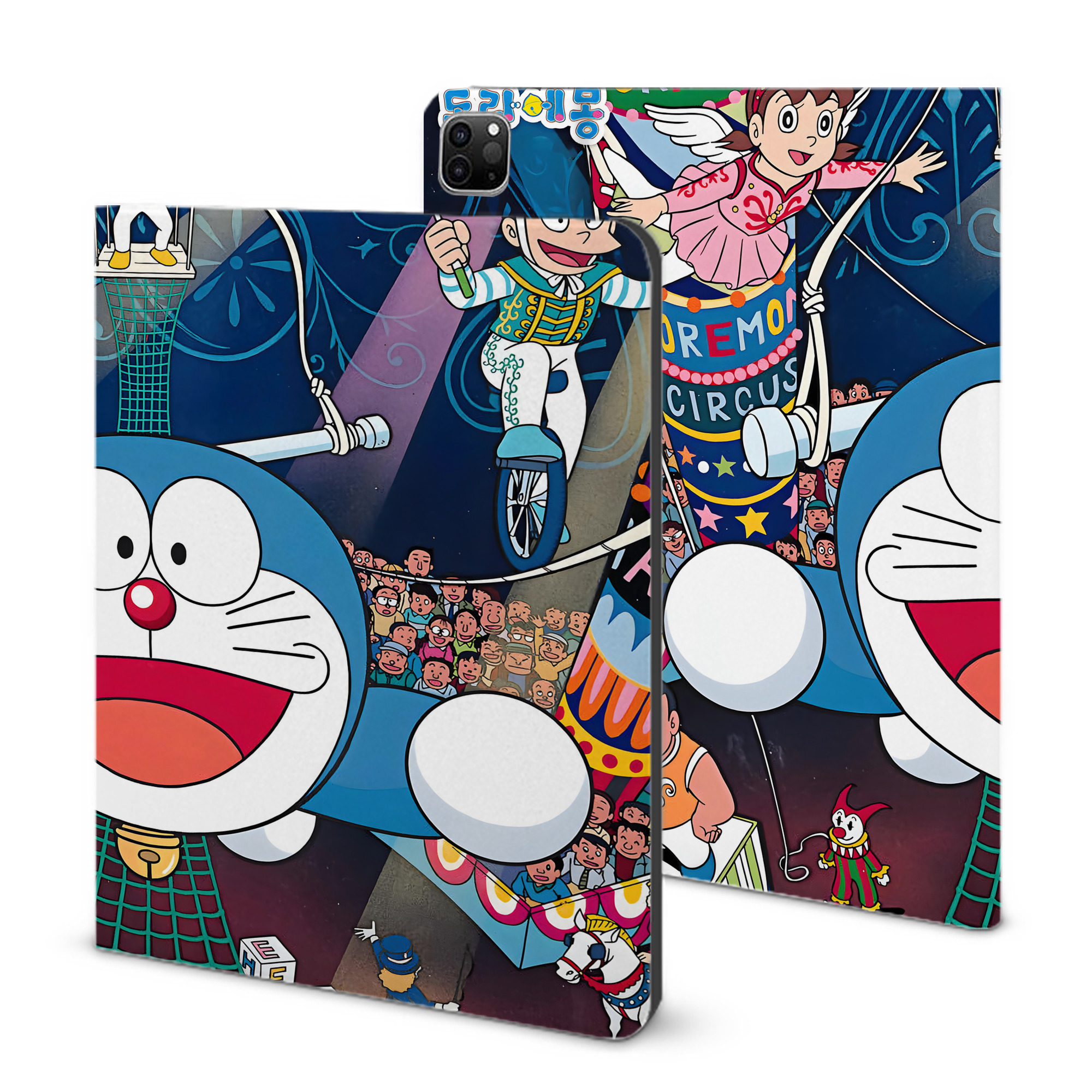 （画像用） ドラえもん Doraemon IPad ケース ブック型 PUレザー TPU 耐衝撃 軽量 薄型 ペン収納なし 全面保護 IPad 各モデル対応